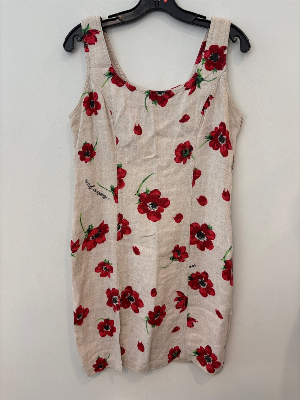 Moschino vintage rare linen poppy dress
